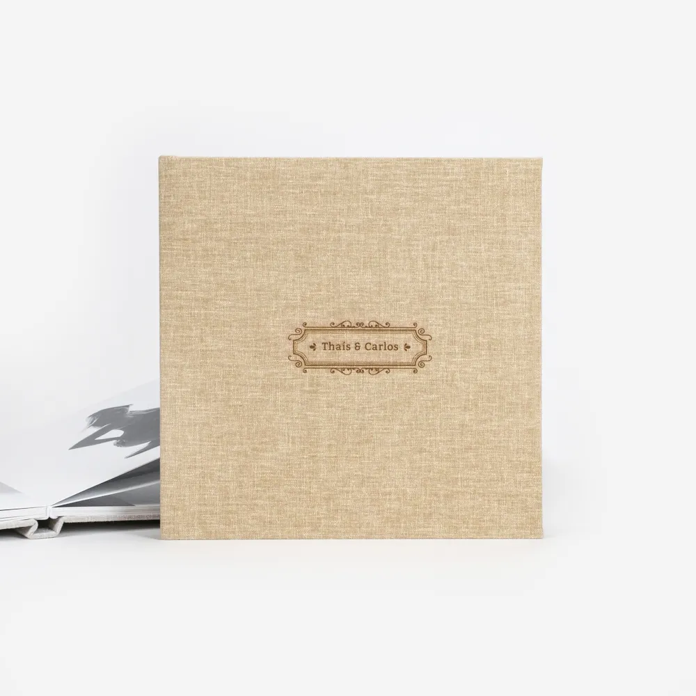 Luxe Linen trouwalbum, detail